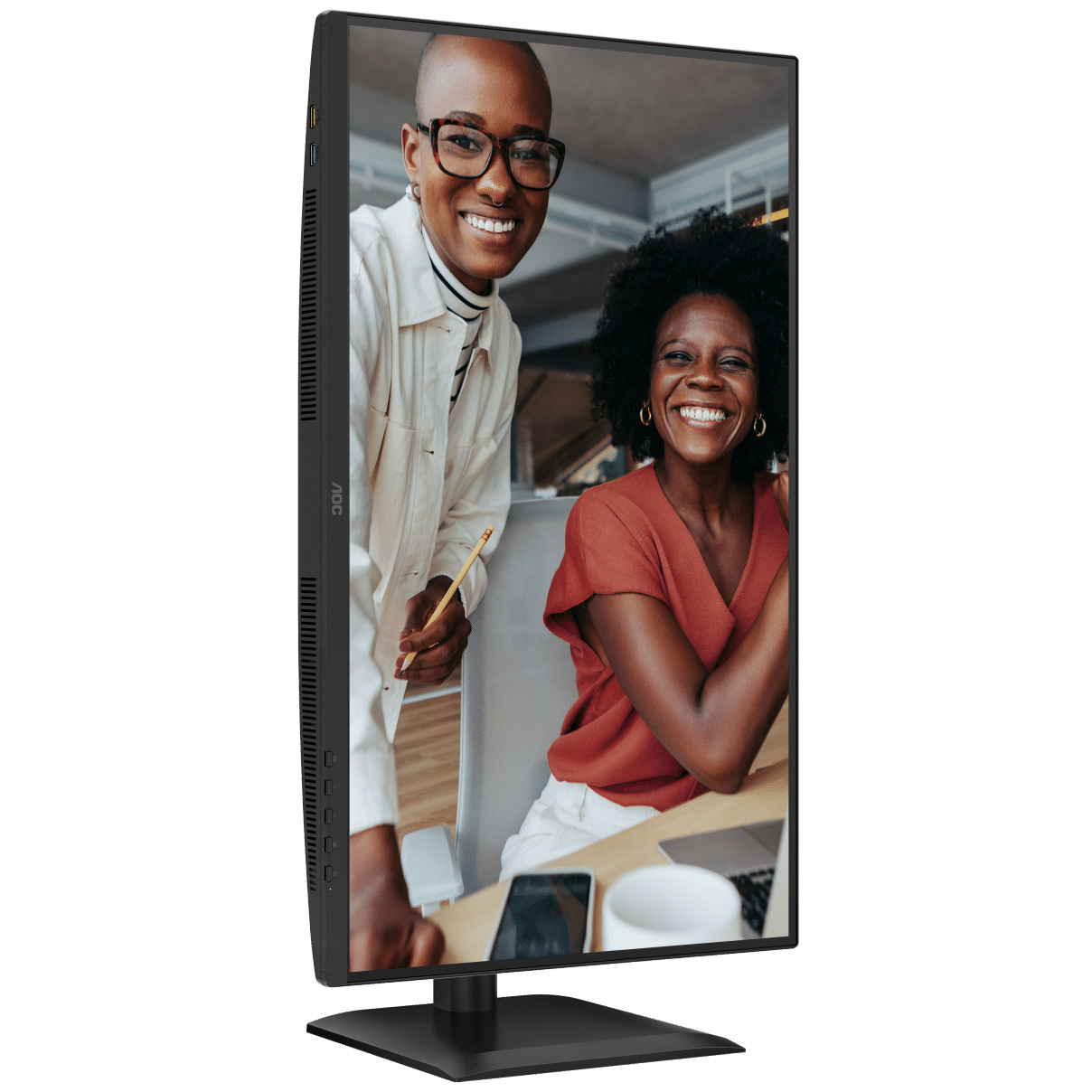 A large main feature product image of EX-DEMO AOC 27E4UJ - 27" 1080p 120Hz 4ms IPS Monitor