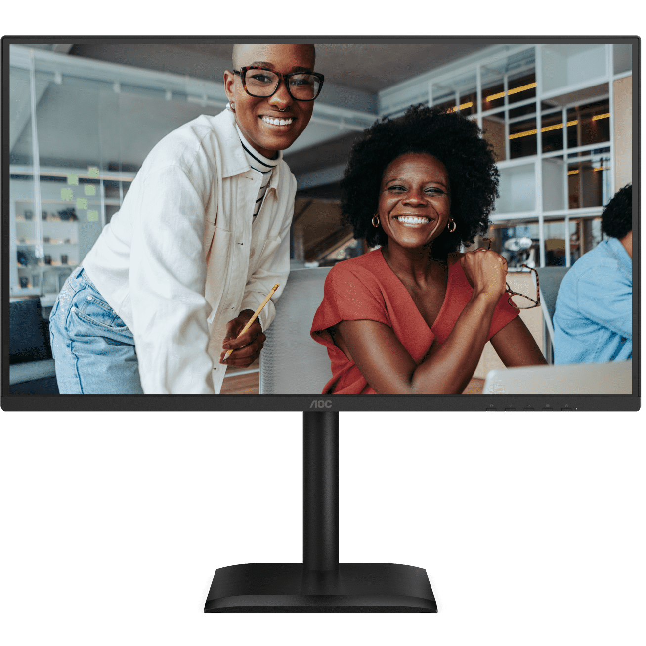 A large main feature product image of EX-DEMO AOC 27E4UJ - 27" 1080p 120Hz 4ms IPS Monitor