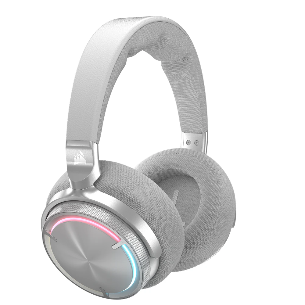 A large main feature product image of EX-DEMO Corsair VIRTUOSO MAX WIRELESS Gaming Headset (Silver)