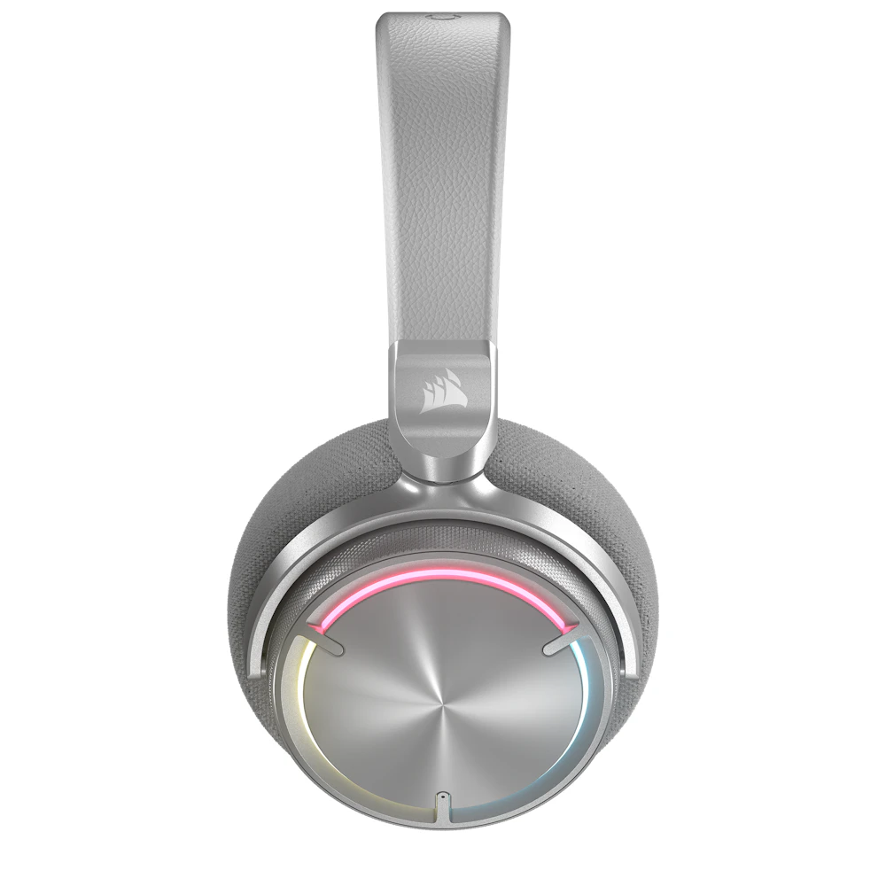 A large main feature product image of EX-DEMO Corsair VIRTUOSO MAX WIRELESS Gaming Headset (Silver)