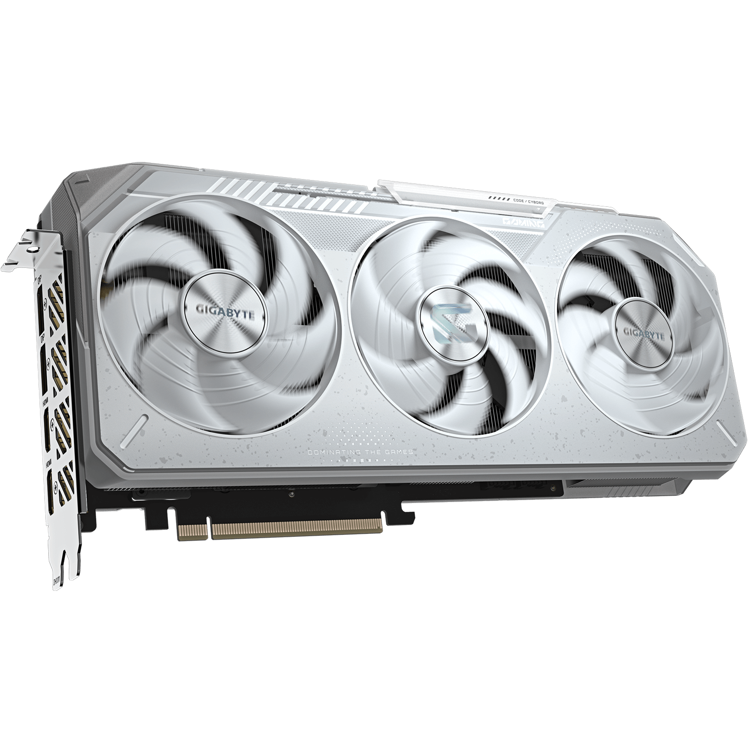 A large main feature product image of EX-DEMO Gigabyte Radeon RX 9070 XT Gaming Ice OC 16GB GDDR6