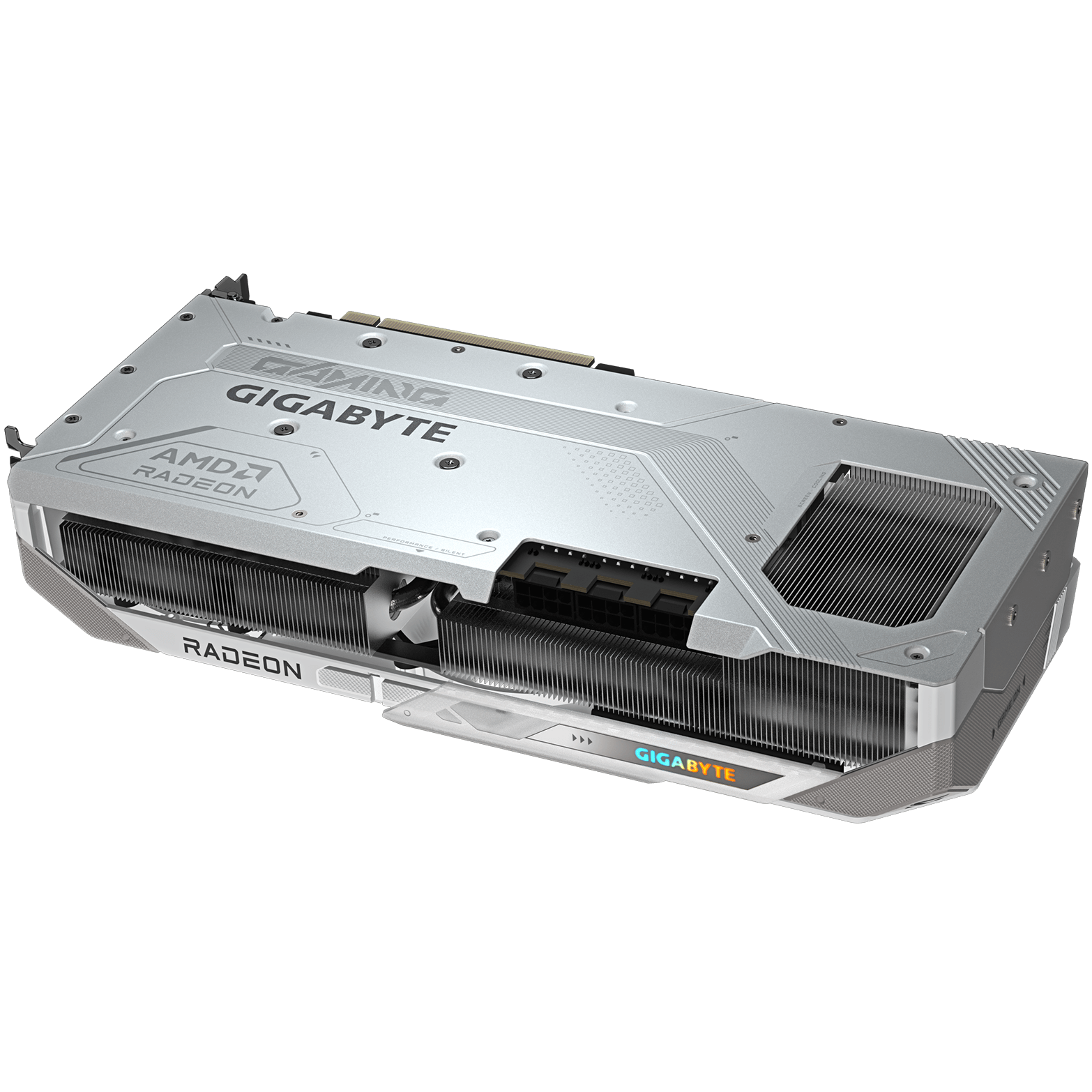 A large main feature product image of EX-DEMO Gigabyte Radeon RX 9070 XT Gaming Ice OC 16GB GDDR6