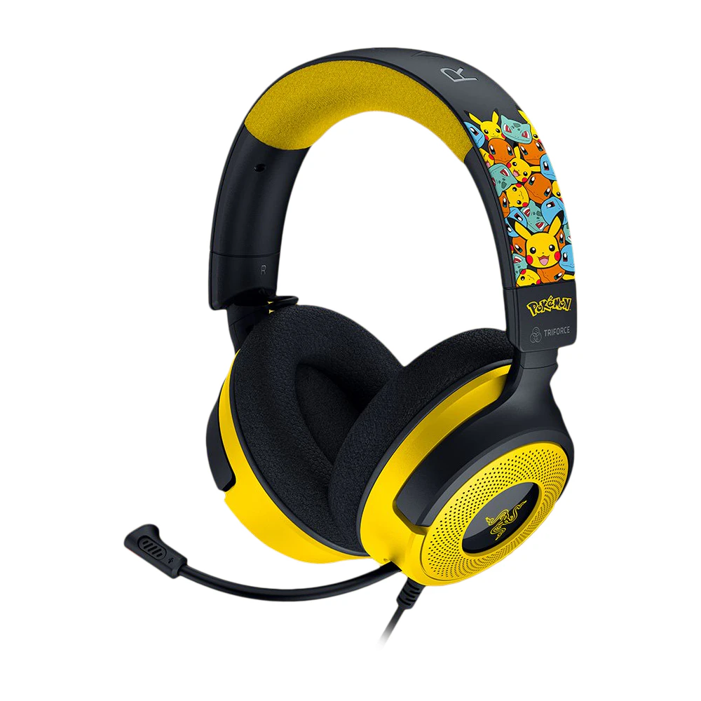 A large main feature product image of Razer Kraken V4 X - Wired Gaming Headset - Pokémon Kanto Starters Edition