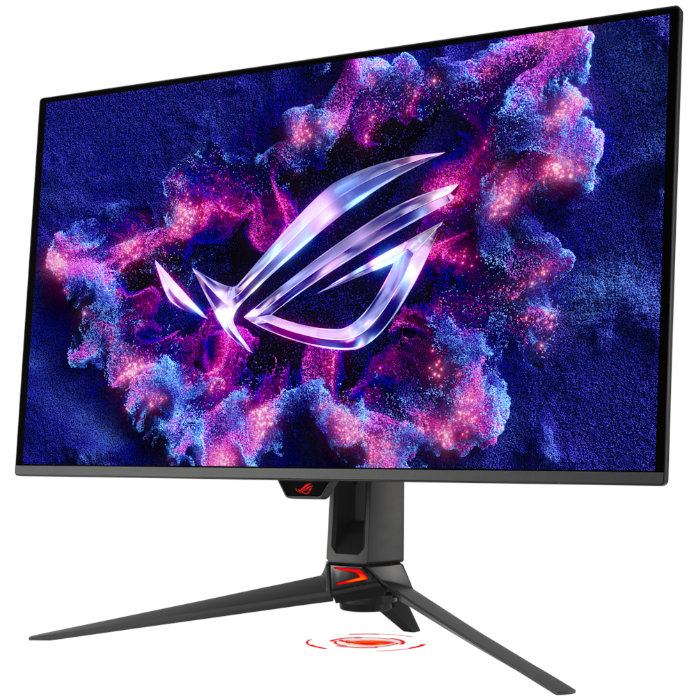 A large main feature product image of ASUS ROG Swift PG32UCDM3 Gen3 - 32" 4K 240Hz 0.03ms QD-OLED Monitor