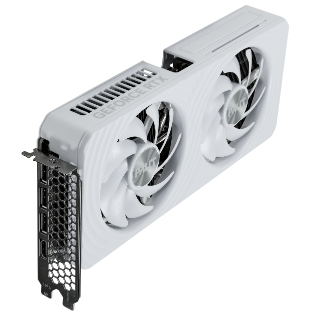 A large main feature product image of Palit GeForce RTX 5060 Dual OC 8GB GDDR7 - White