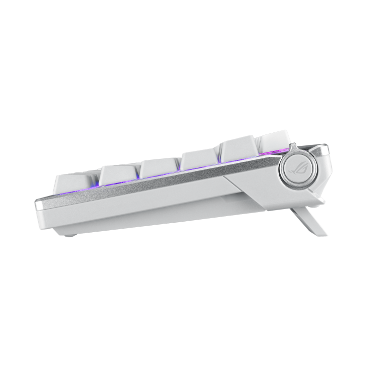 A large main feature product image of EX-DEMO ASUS ROG Azoth 75% Wireless Custom Mechanical Gaming Keyboard - ROG NX Snow