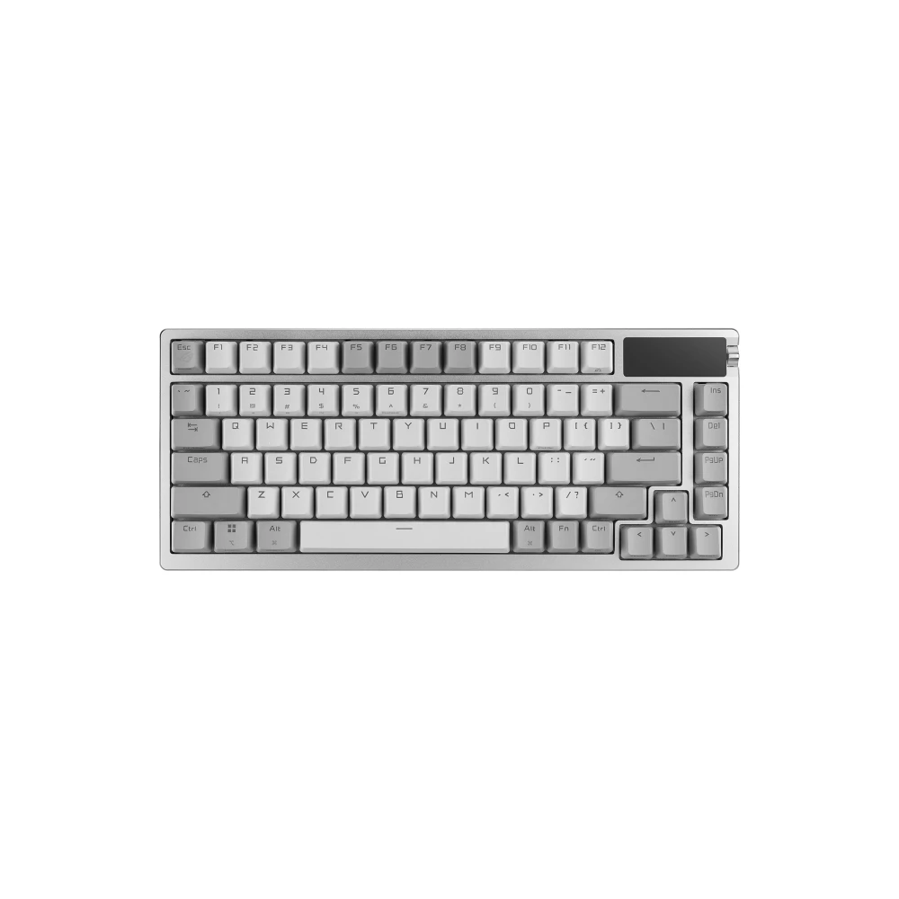 A large main feature product image of EX-DEMO ASUS ROG Azoth 75% Wireless Custom Mechanical Gaming Keyboard - ROG NX Snow