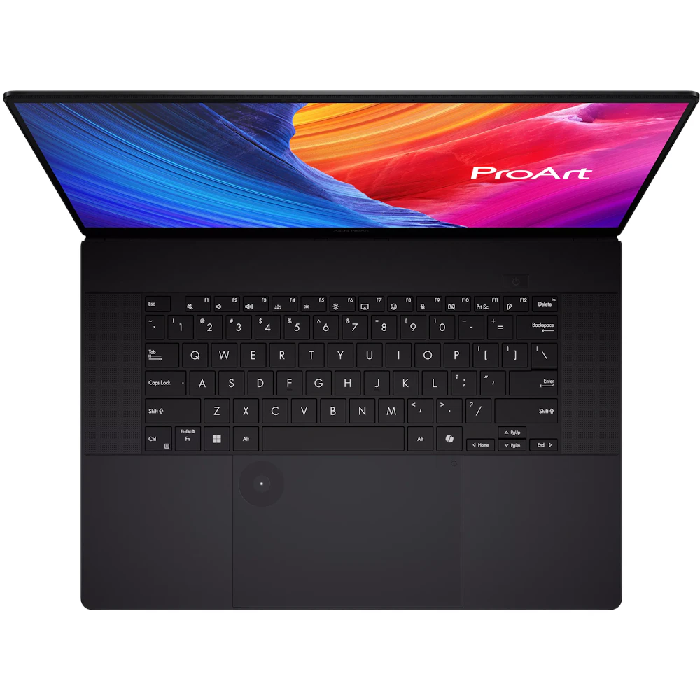 A large main feature product image of ASUS ProArt P16 (H7606) - 16" 4K OLED 120Hz Touch, Ryzen AI 9 HX 370, RTX 5090, 64GB/2TB - Win 11 Pro Notebook