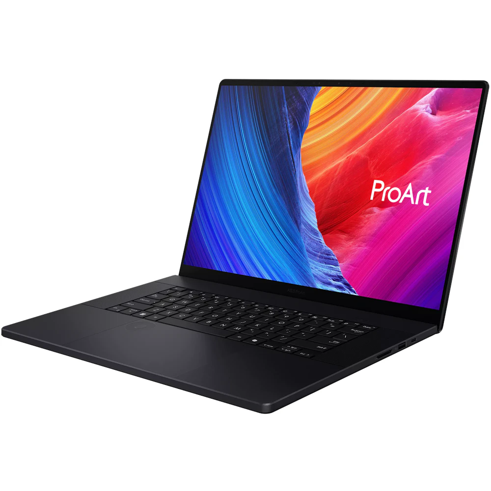 A large main feature product image of ASUS ProArt P16 (H7606) - 16" 4K OLED 120Hz Touch, Ryzen AI 9 HX 370, RTX 5090, 64GB/2TB - Win 11 Pro Notebook