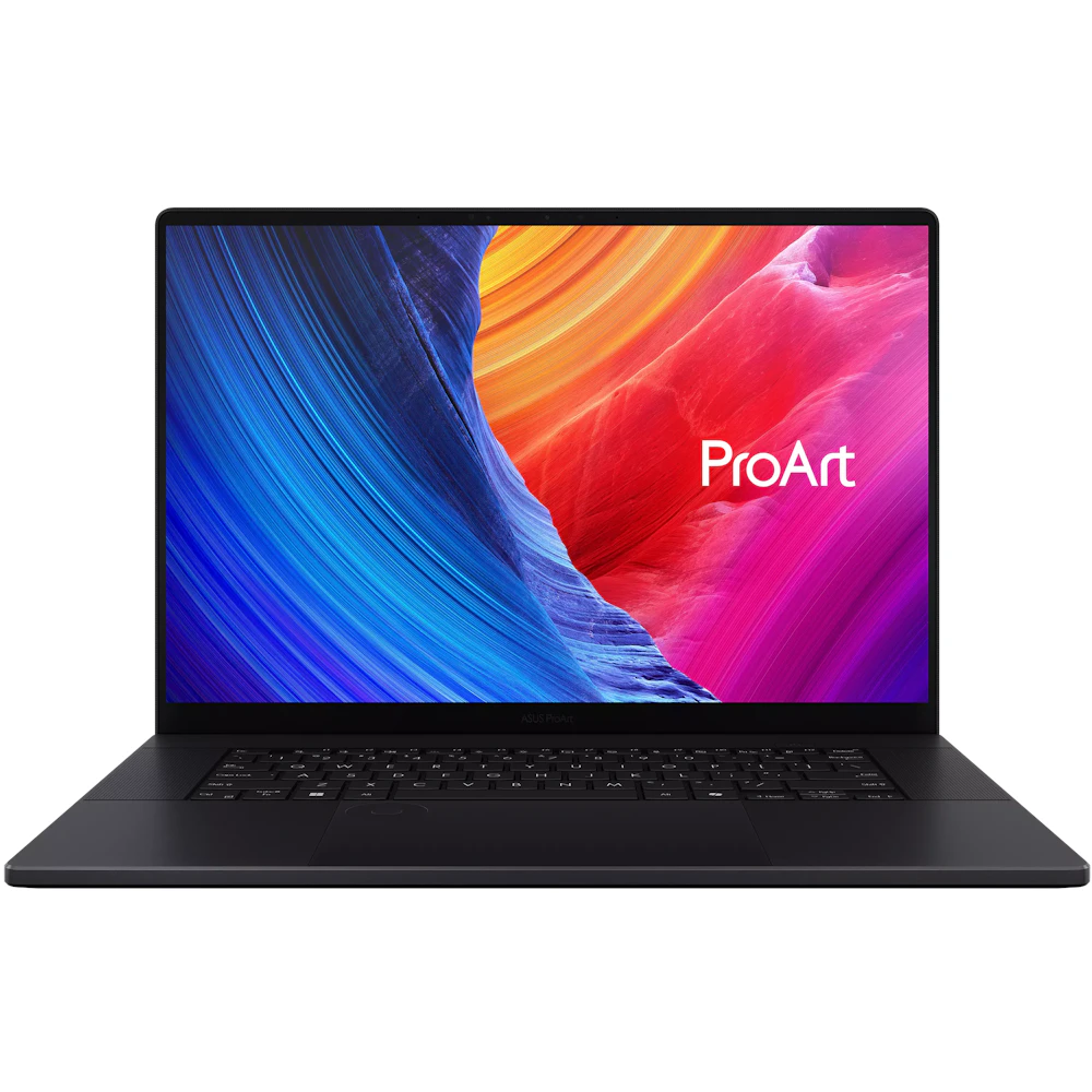A large main feature product image of ASUS ProArt P16 (H7606) - 16" 4K OLED 120Hz Touch, Ryzen AI 9 HX 370, RTX 5090, 64GB/2TB - Win 11 Pro Notebook