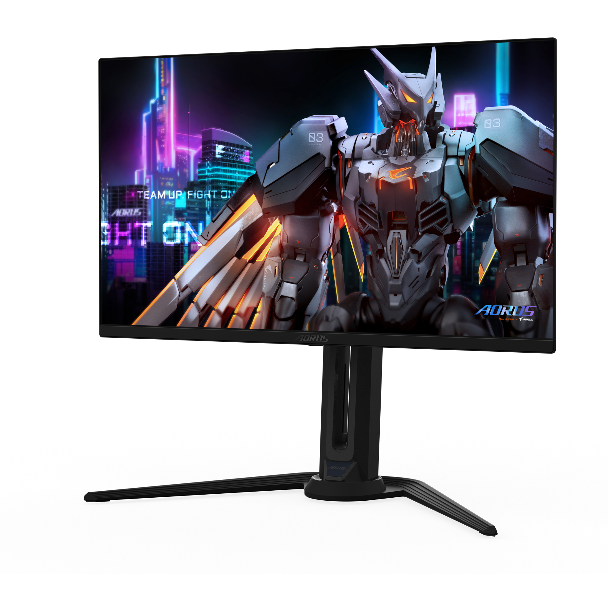 A large main feature product image of Gigabyte AORUS FO27Q5P - 27" 1440p 500Hz 0.03ms QD-OLED Gaming Monitor