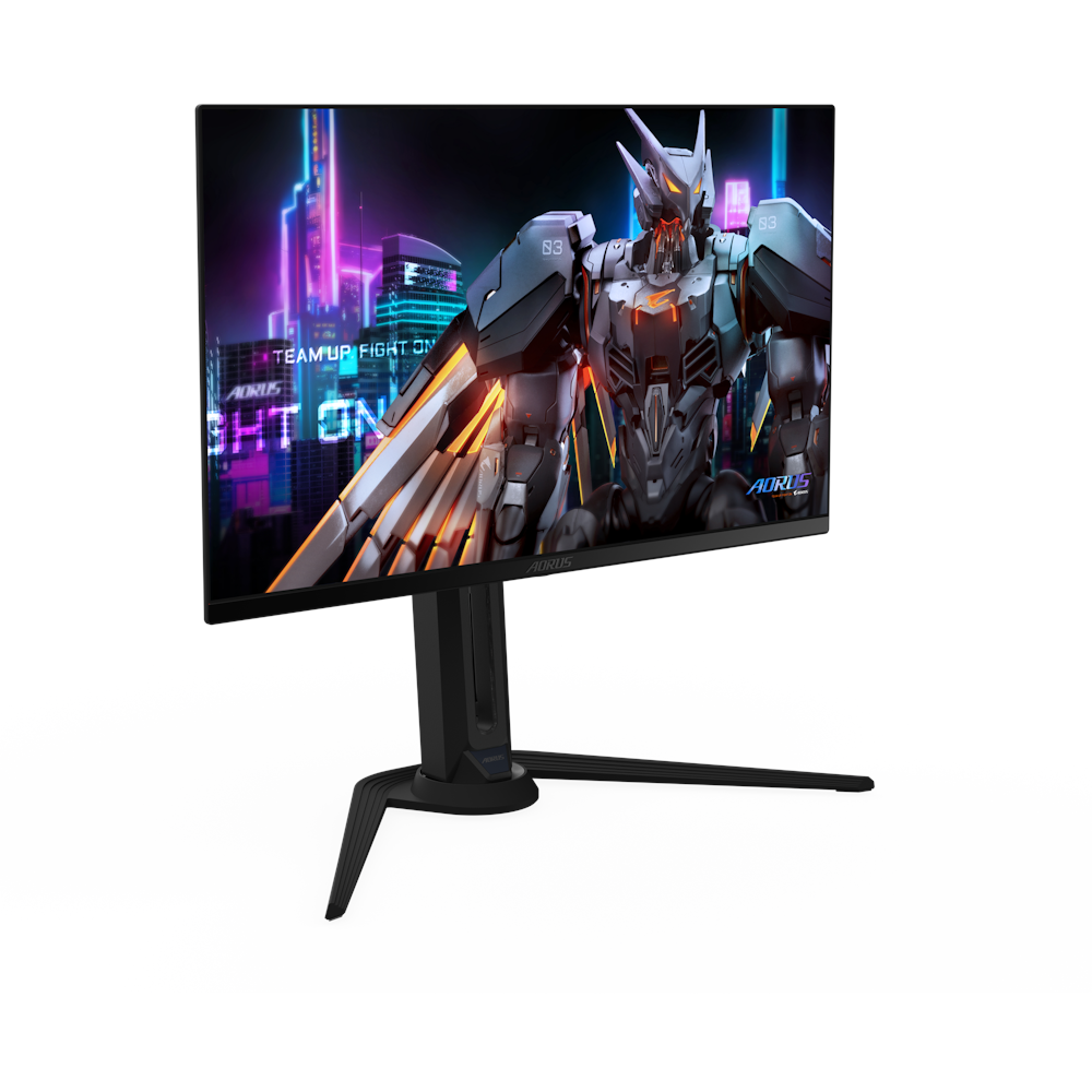 A large main feature product image of Gigabyte AORUS FO27Q5P - 27" 1440p 500Hz 0.03ms QD-OLED Gaming Monitor