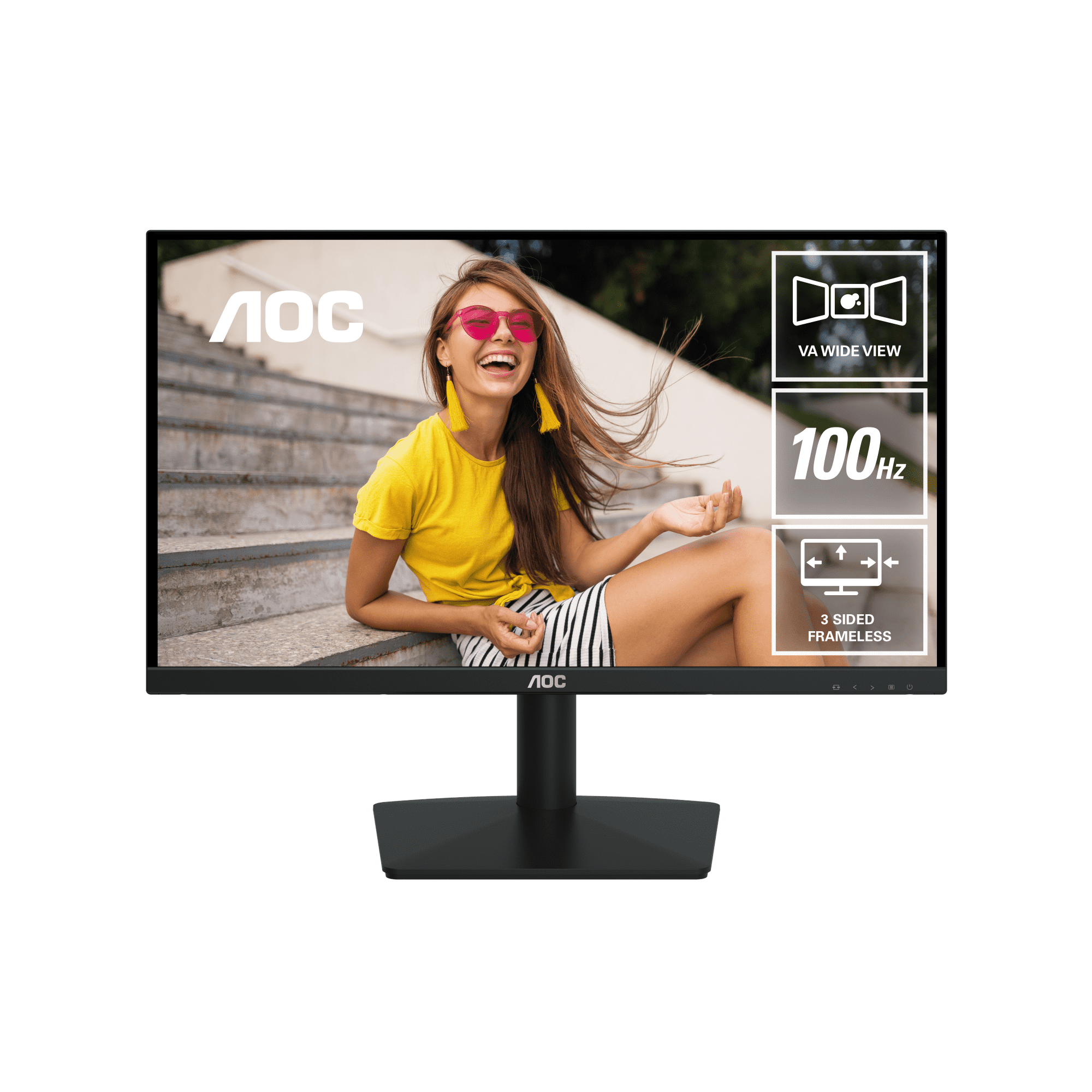 A large main feature product image of EX-DEMO AOC 22B15HN - 22" 1080p 100Hz VA Monitor