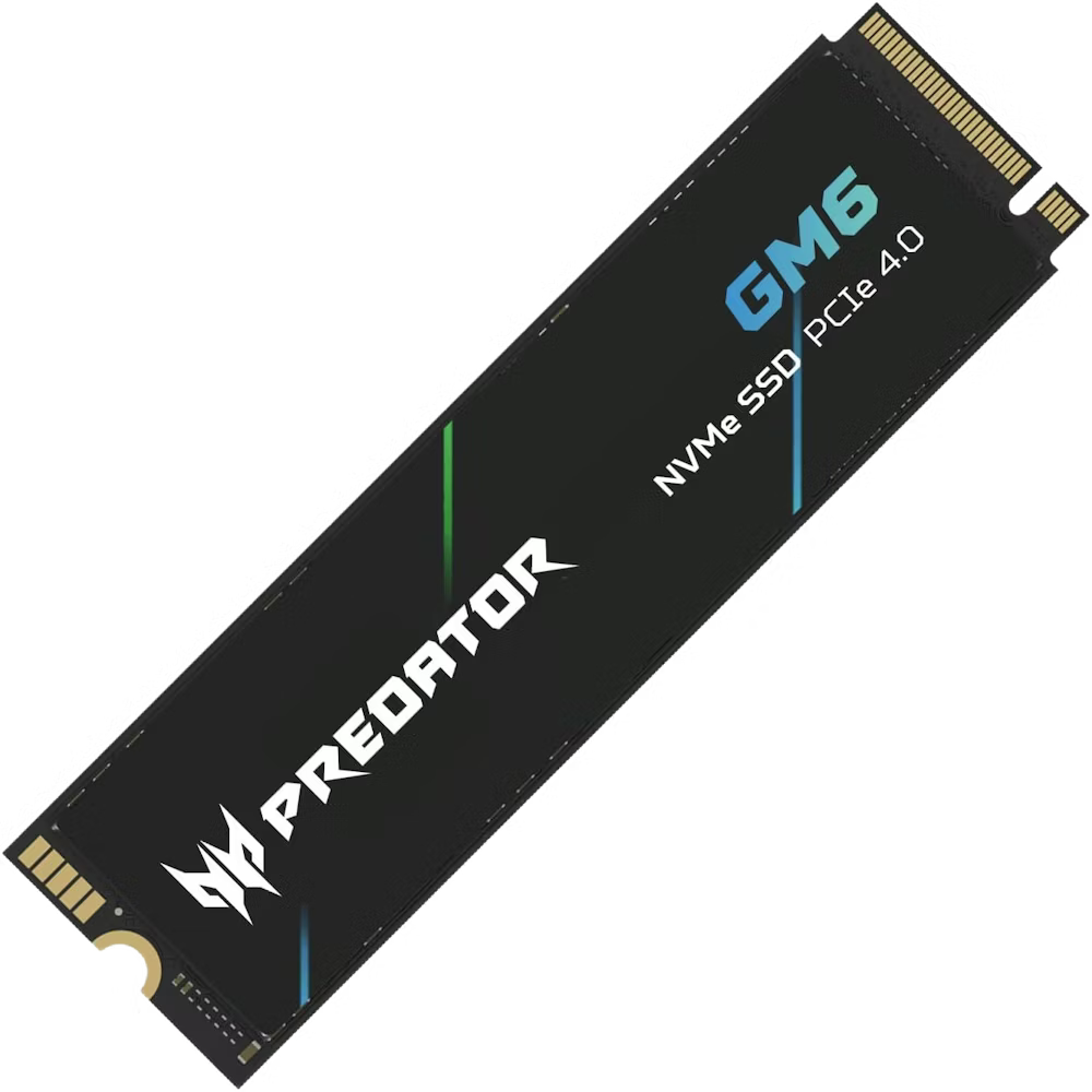 A large main feature product image of EX-DEMO Predator GM6 PCIe Gen4 NVMe M.2 SSD - 1TB