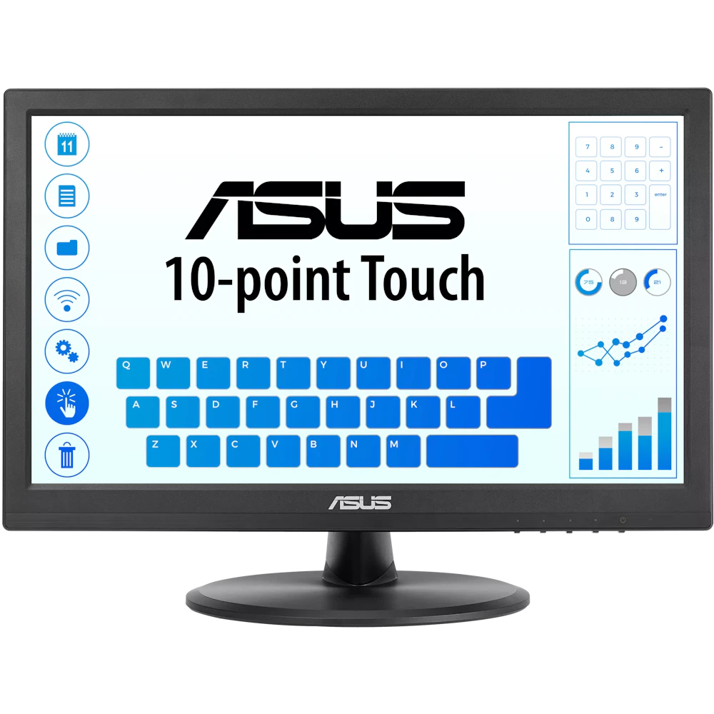 A large main feature product image of ASUS EyeCare VT169HE -16" 1080p 60Hz IPS Touchscreen Monitor