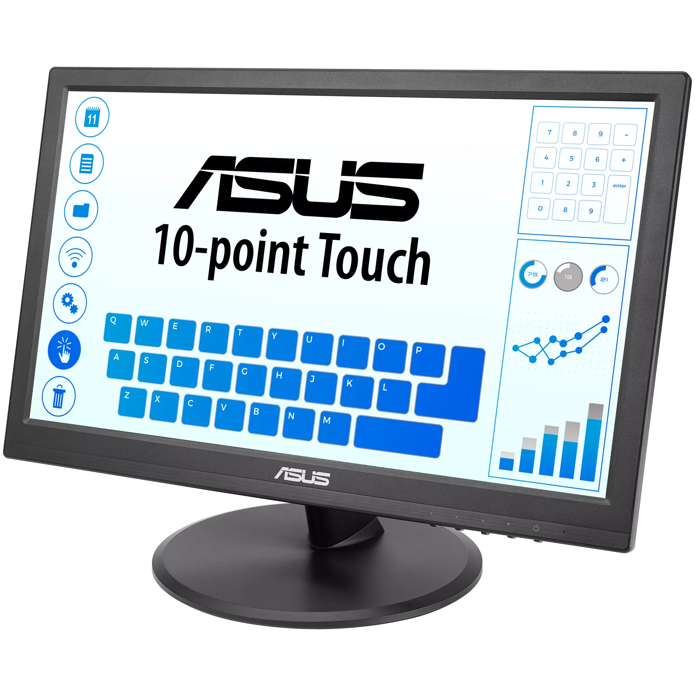 A large main feature product image of ASUS EyeCare VT169HE -16" 1080p 60Hz IPS Touchscreen Monitor