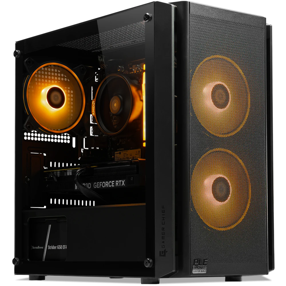 A large main feature product image of PLE Topaz RTX 5060 Ti Prebuilt Ready To Go Gaming PC