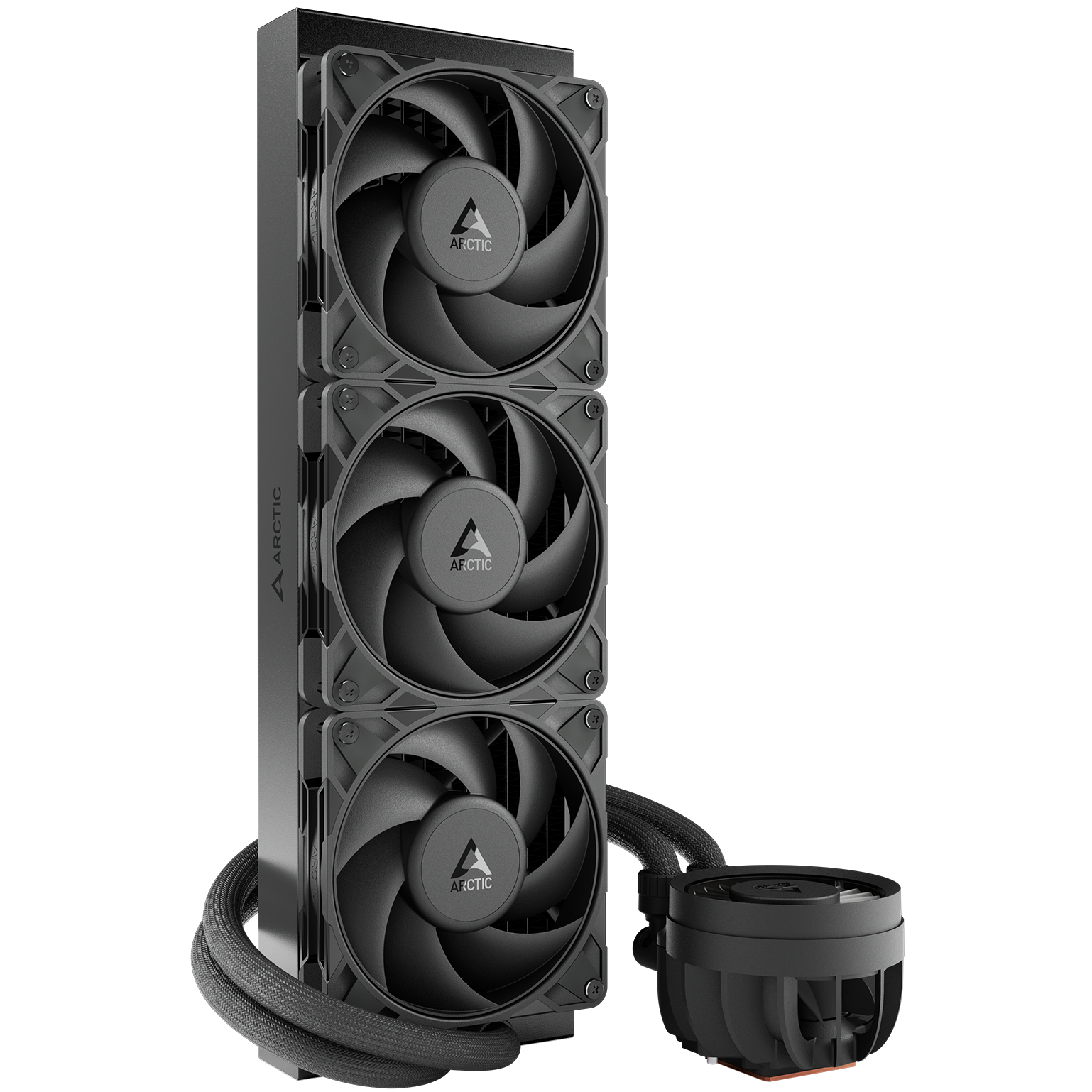 A large main feature product image of EX-DEMO ARCTIC Liquid Freezer III Pro 360mm AIO Liquid CPU Cooler (Black)