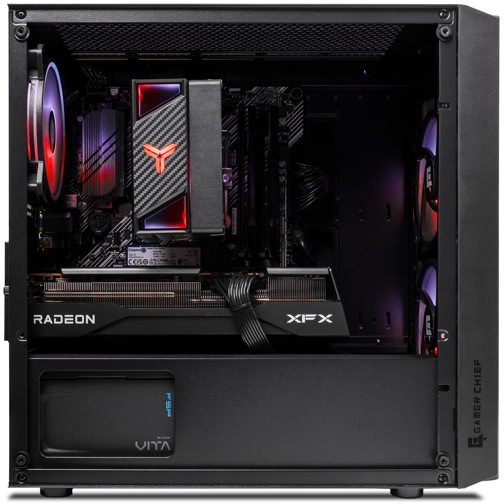 A large main feature product image of EX-DEMO PLE Trooper RX 9070 Prebuilt Ready To Go Gaming PC