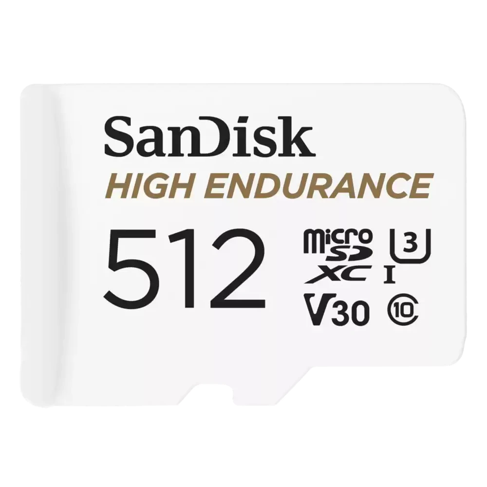 A large main feature product image of SanDisk High Endurance microSDXC U3 V30 UHS-I microSD Card - 512GB