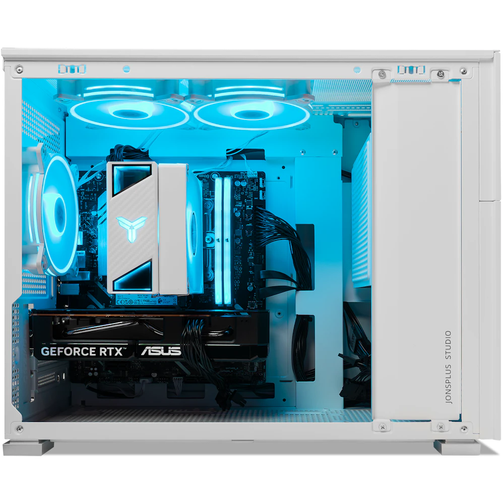 A large main feature product image of EX-DEMO PLE Lunar RTX 5060 Prebuilt Ready To Go Gaming PC
