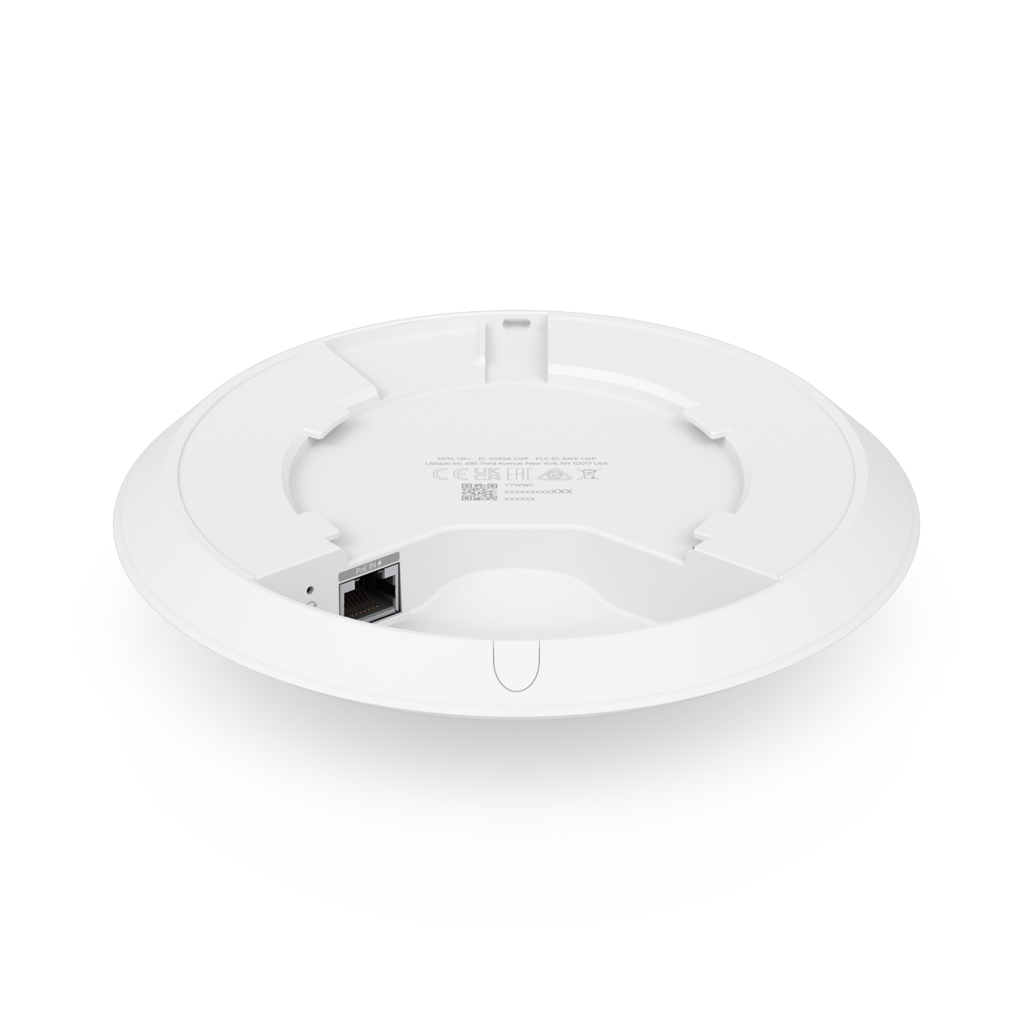 A large main feature product image of EX-DEMO Ubiquiti UniFi U6+ Ceiling-Mounted Wi-Fi 6 Wireless Access Point