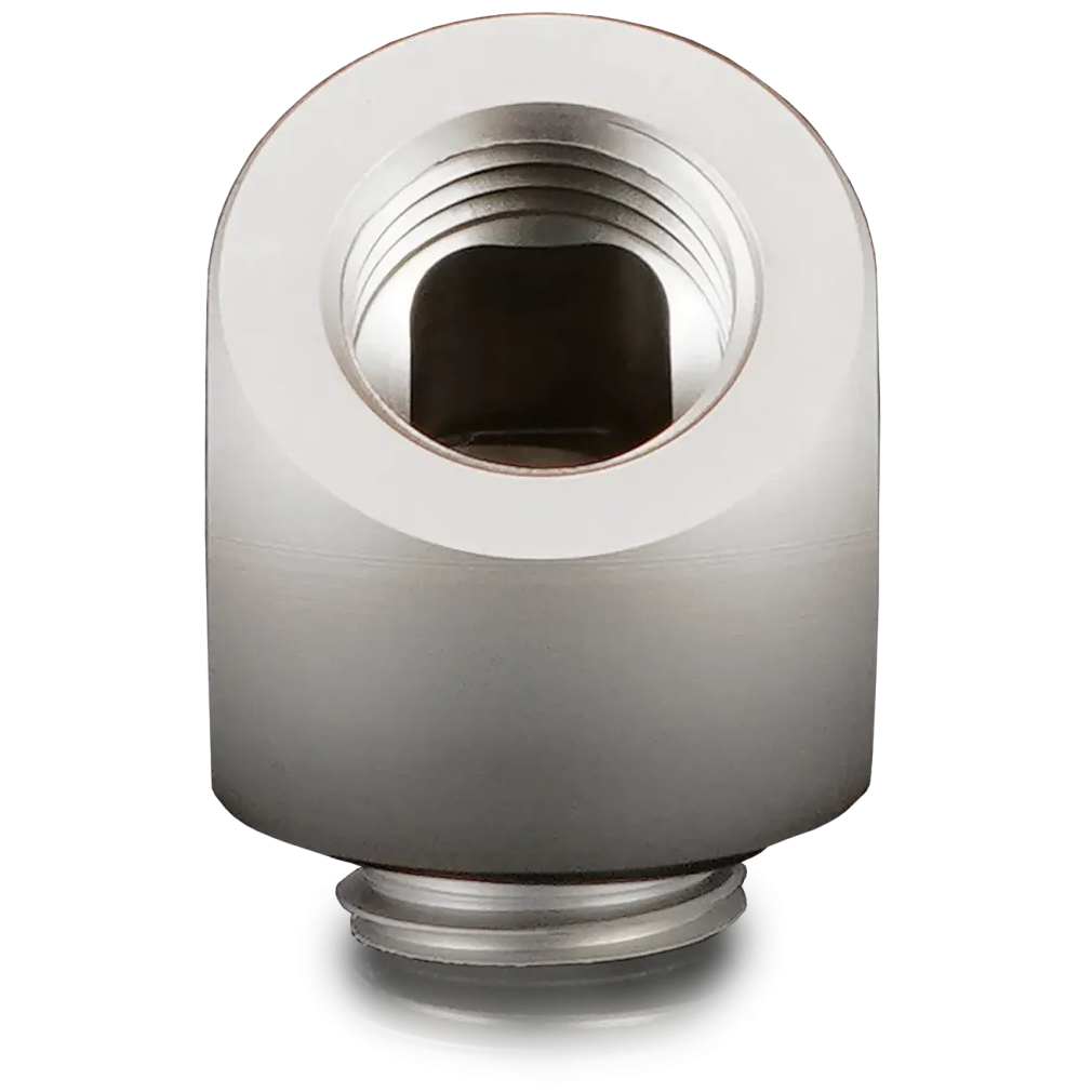 A large main feature product image of Thermal Grizzly DeltaMate Rotary - G1/4" 45 Degree Rotary Fitting (Nickel)