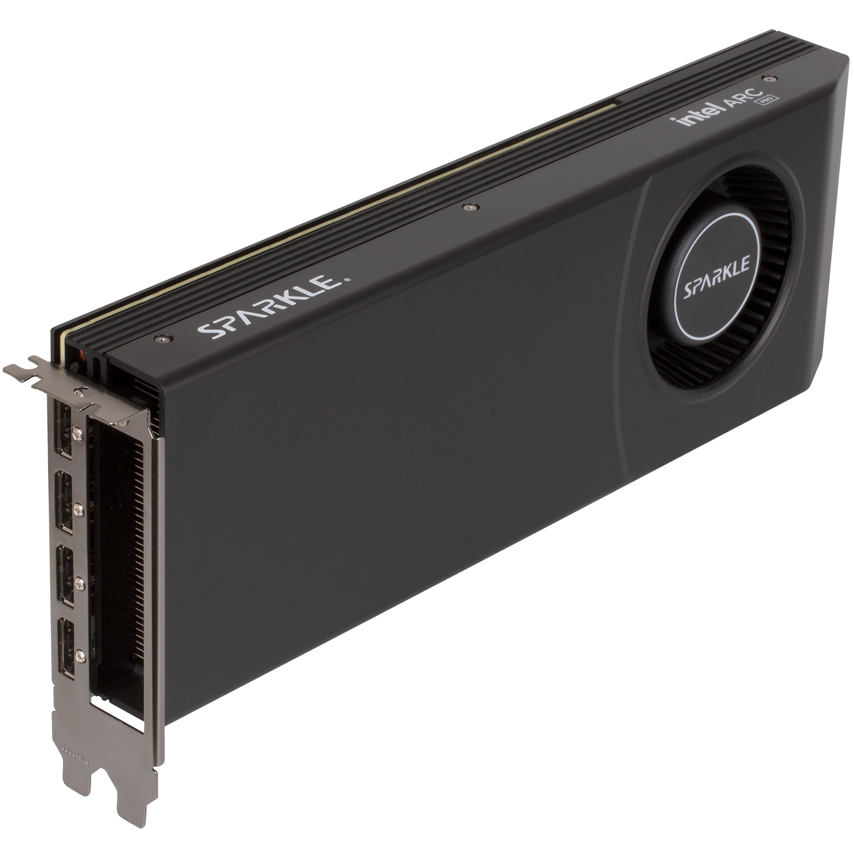 A large main feature product image of SPARKLE Intel Arc Pro B70 Blower 32GB GDDR6