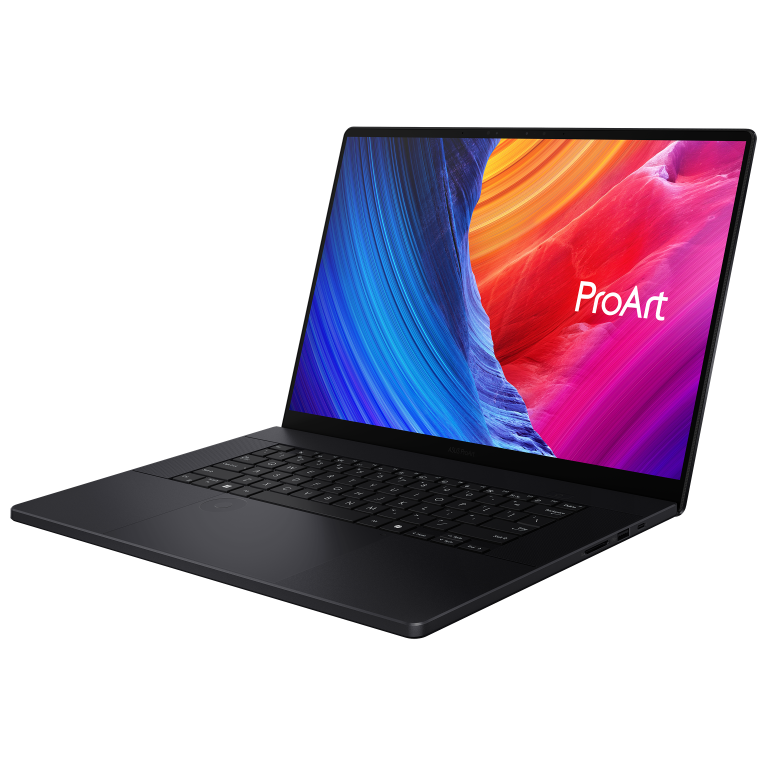 A large main feature product image of ASUS ProArt P16 (H7606) - 16" 4K OLED 120Hz Touch, Ryzen AI 9 HX 370, RTX 5080, 64GB/2TB - Win 11 Pro Notebook