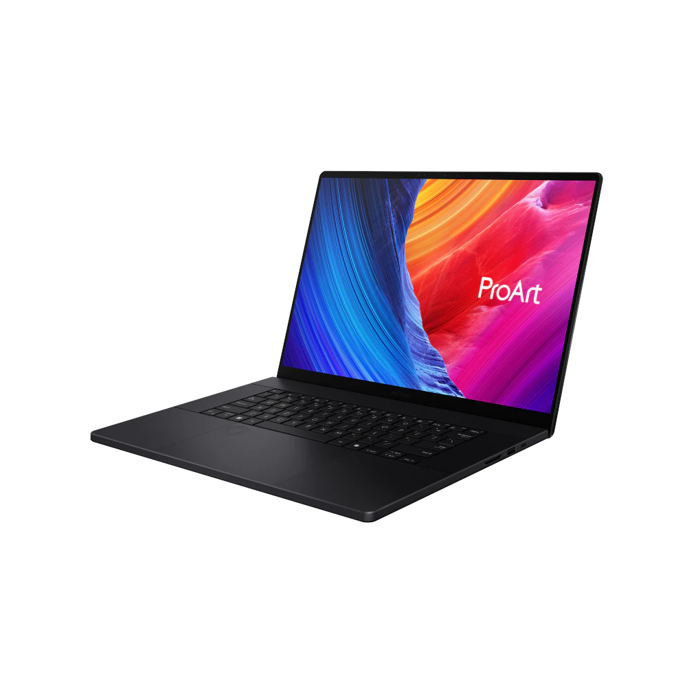 A large main feature product image of ASUS ProArt P16 (H7606) - 16" 4K OLED 120Hz Touch, Ryzen AI 9 HX 370, RTX 5080, 64GB/2TB - Win 11 Pro Notebook