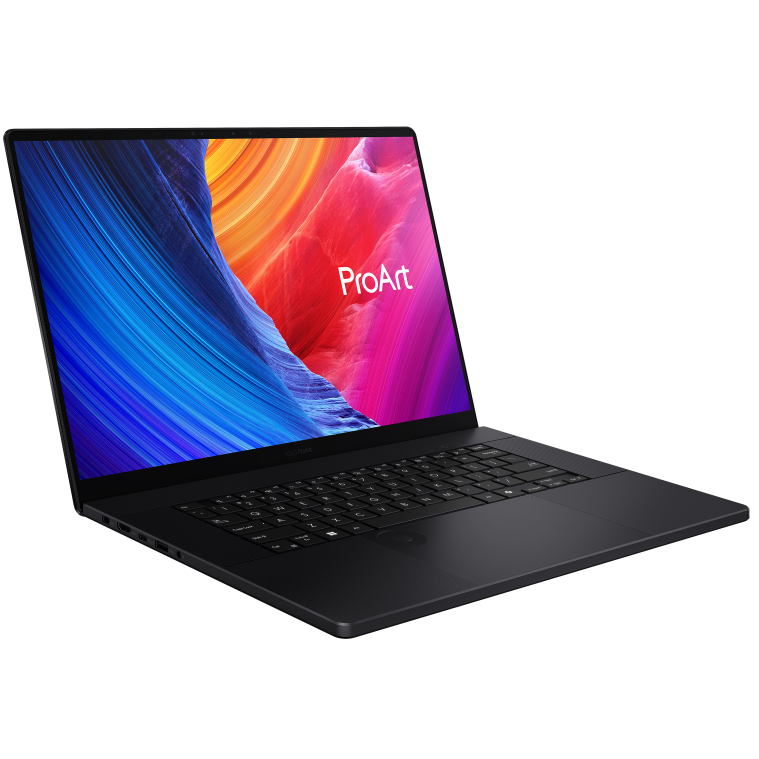 A large main feature product image of ASUS ProArt P16 (H7606) - 16" 4K OLED 120Hz Touch, Ryzen AI 9 HX 370, RTX 5080, 64GB/2TB - Win 11 Pro Notebook