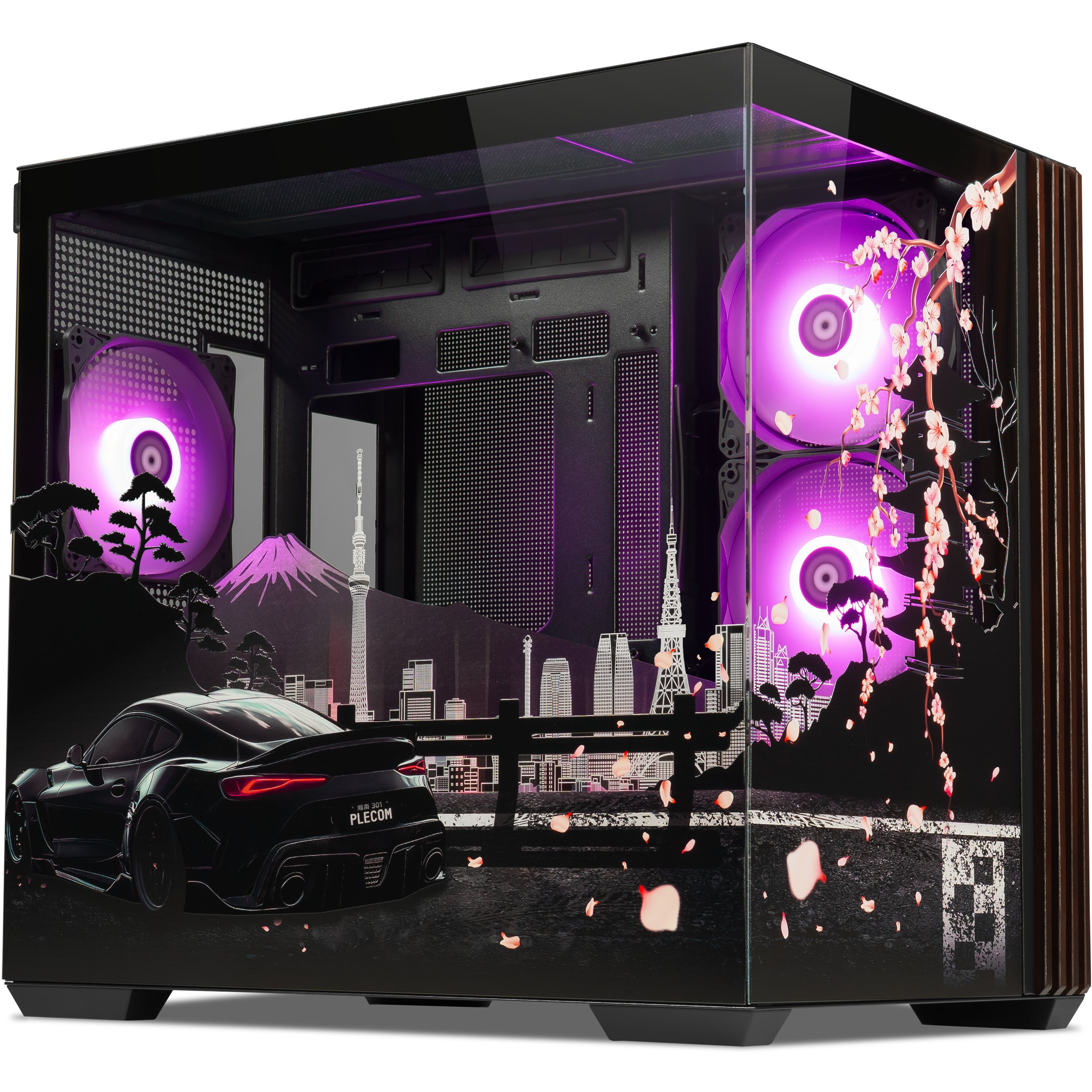 A large main feature product image of Thermaltake View 380 WS ARGB - Mid Tower Case Wood Edition (Black) (Racing Japan UV Print) 