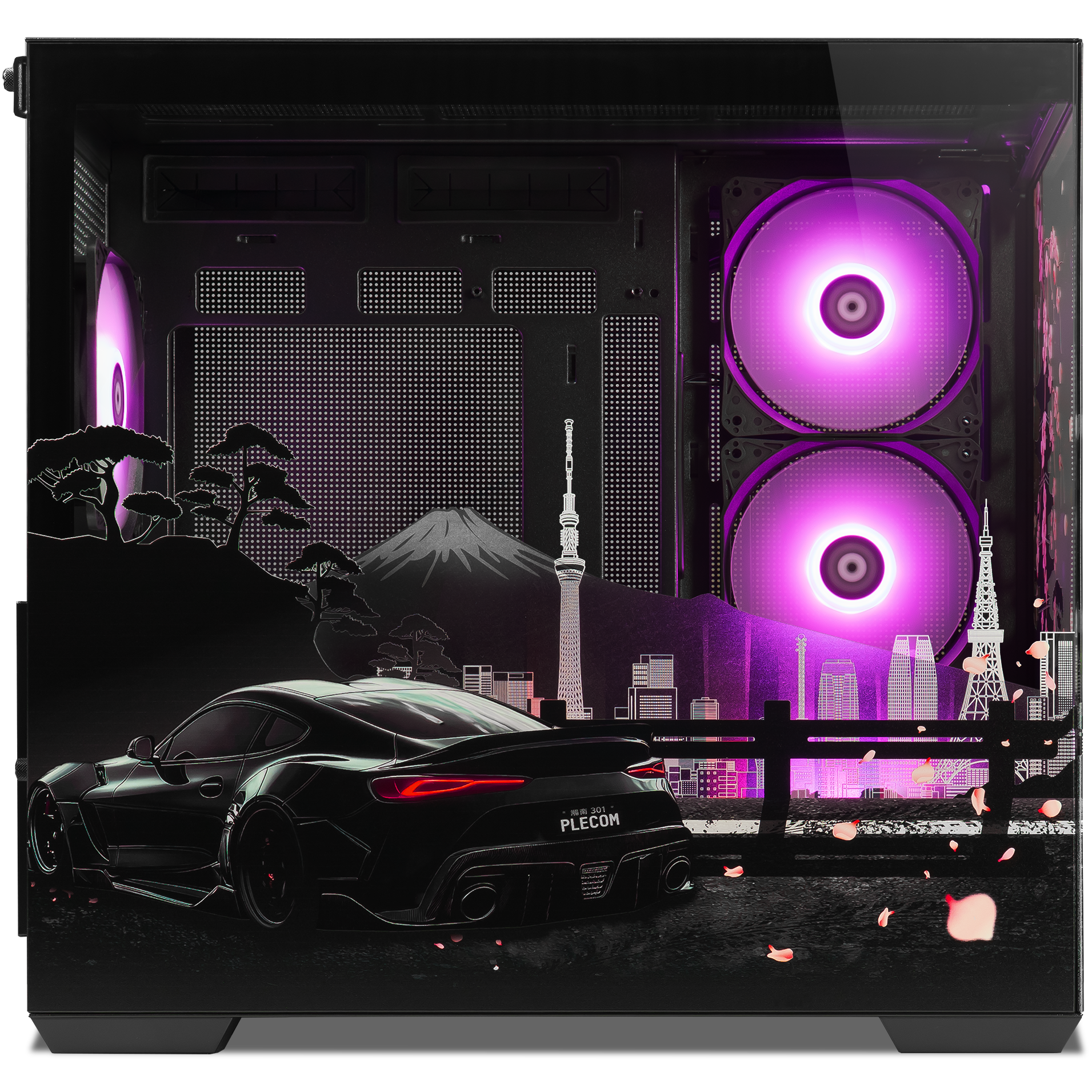 A large main feature product image of Thermaltake View 380 WS ARGB - Mid Tower Case Wood Edition (Black) (Racing Japan UV Print) 