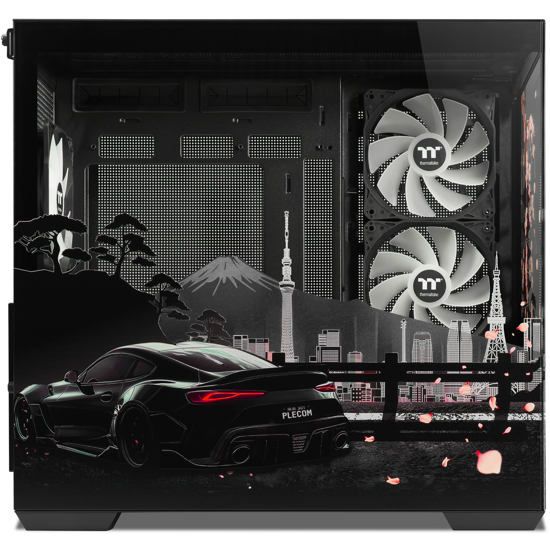 A large main feature product image of Thermaltake View 380 WS ARGB - Mid Tower Case Wood Edition (Black) (Racing Japan UV Print) 