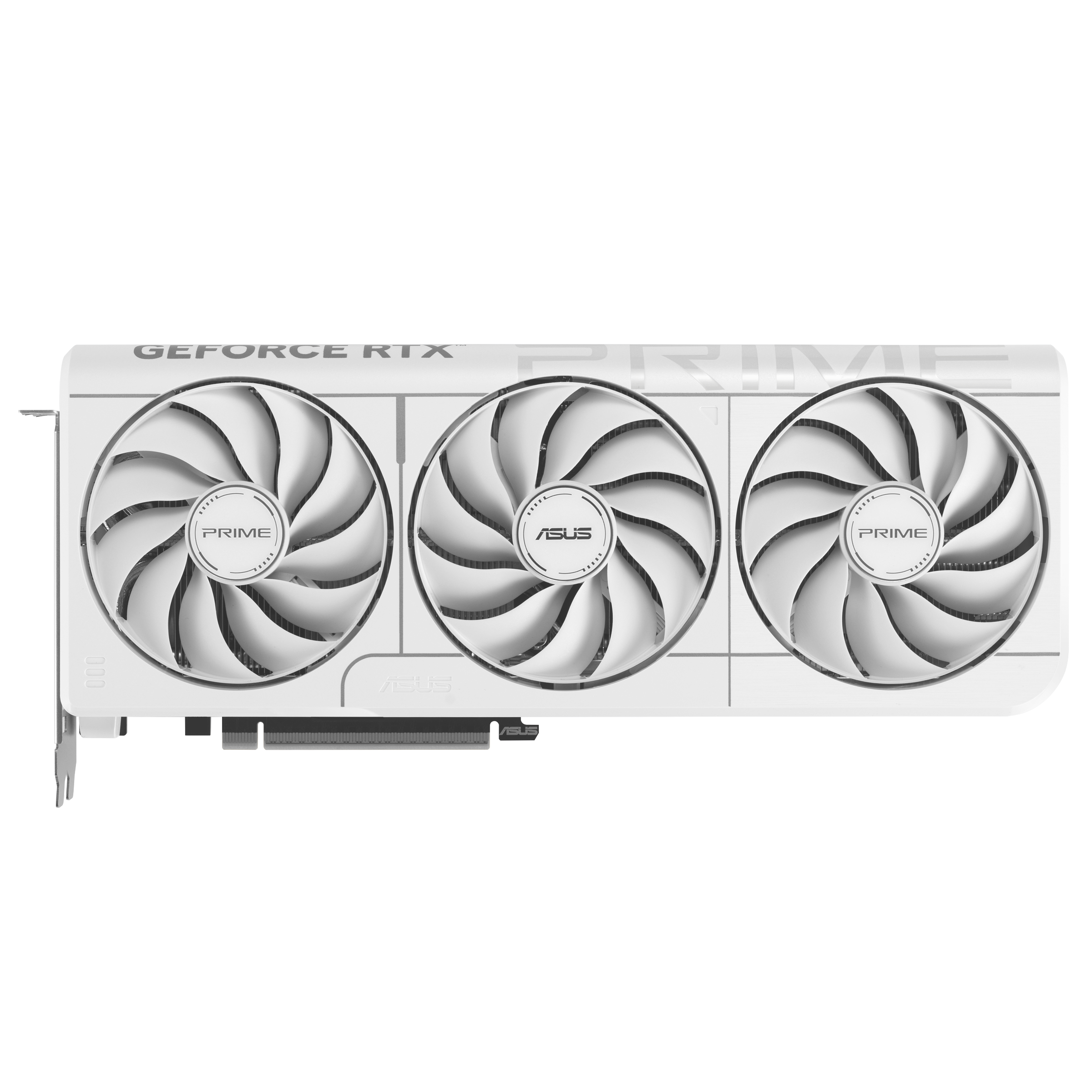 A large main feature product image of EX-DEMO ASUS GeForce RTX 5070 Prime OC 12GB GDDR7 - White