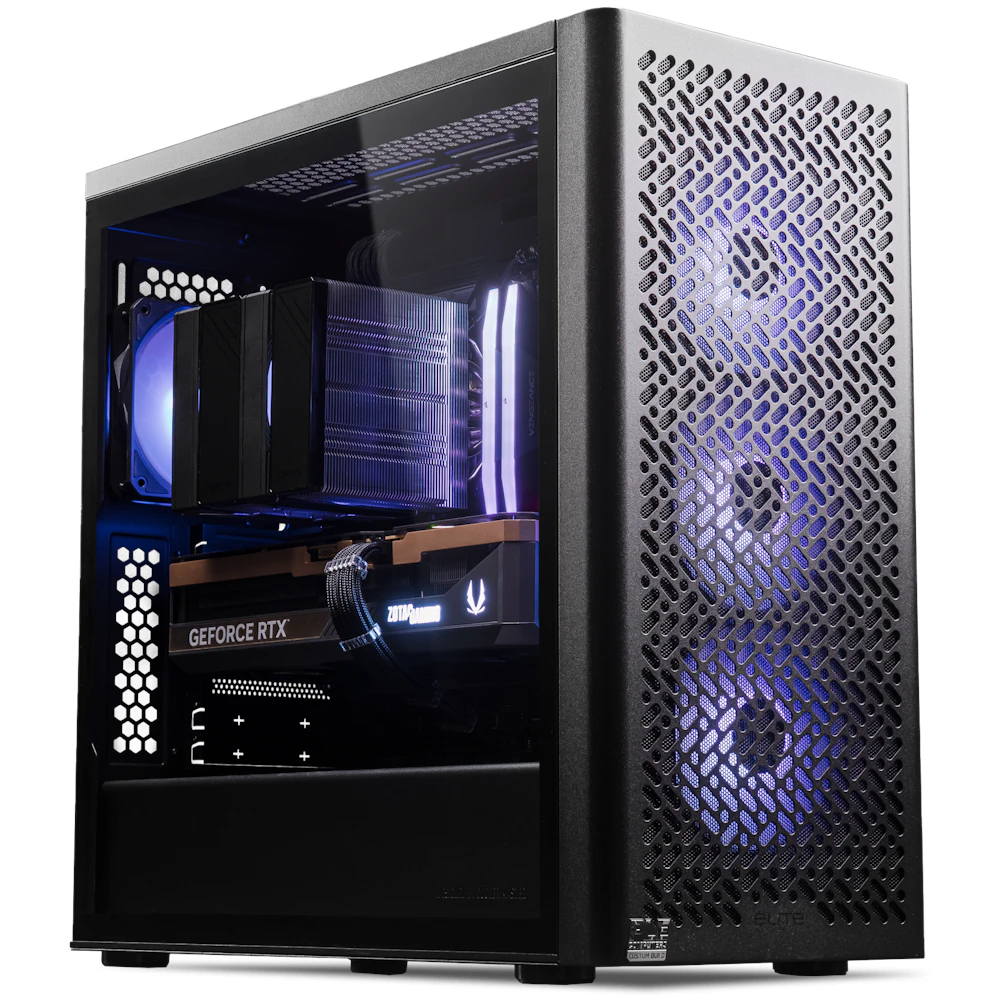 A large main feature product image of EX-DEMO PLE Quantum 5090 Prebuilt Ready To Go Gaming PC