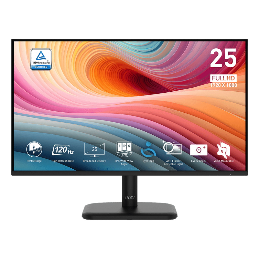 A large main feature product image of EX-DEMO MSI PRO MP251L E2 - 24" 1080p 120Hz IPS Monitor
