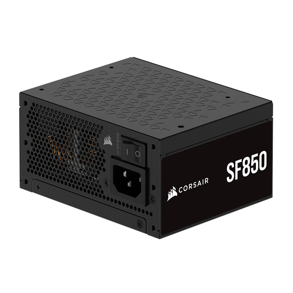 A large main feature product image of EX-DEMO Corsair SF850 - 850W Platinum SFX Modular PSU