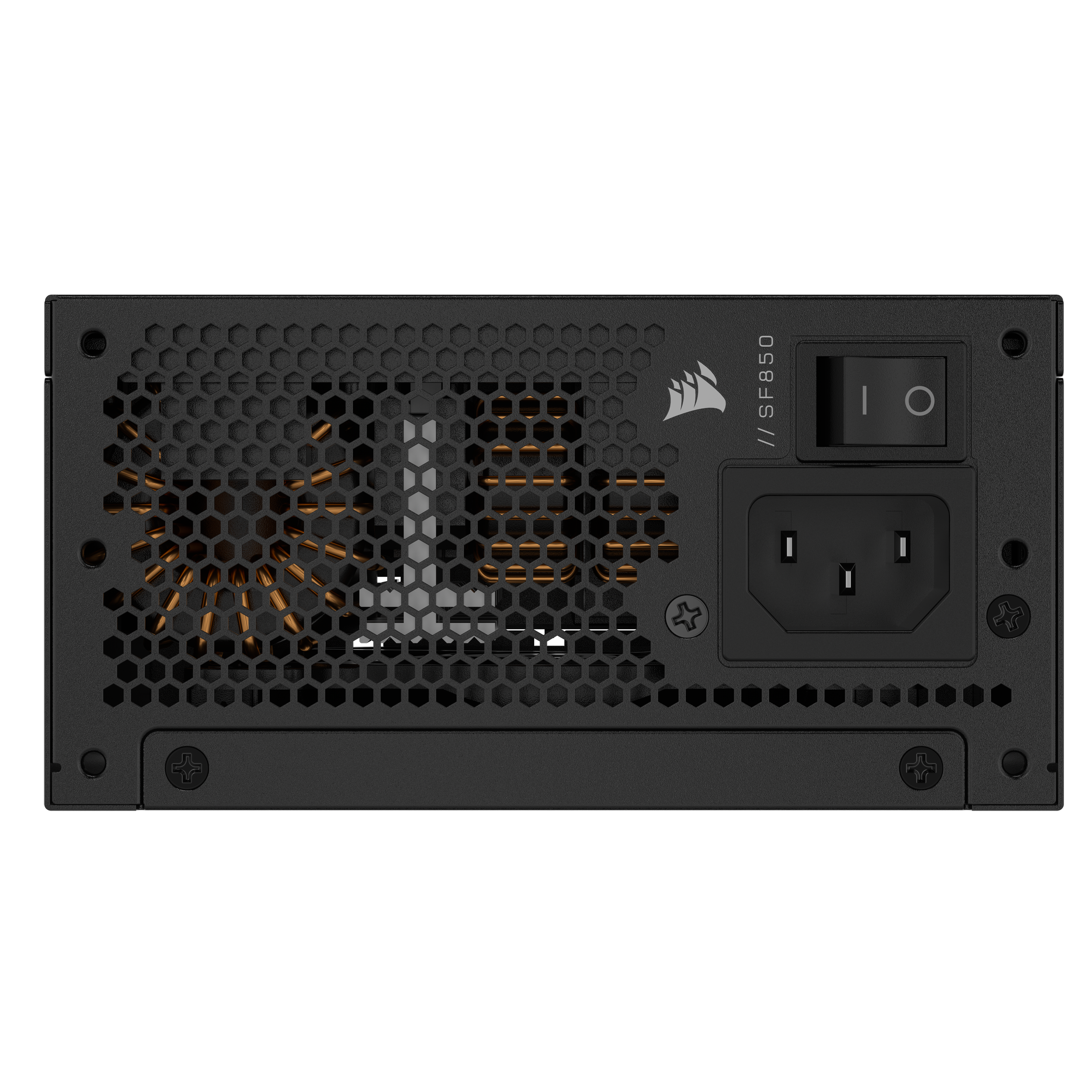 A large main feature product image of EX-DEMO Corsair SF850 - 850W Platinum SFX Modular PSU