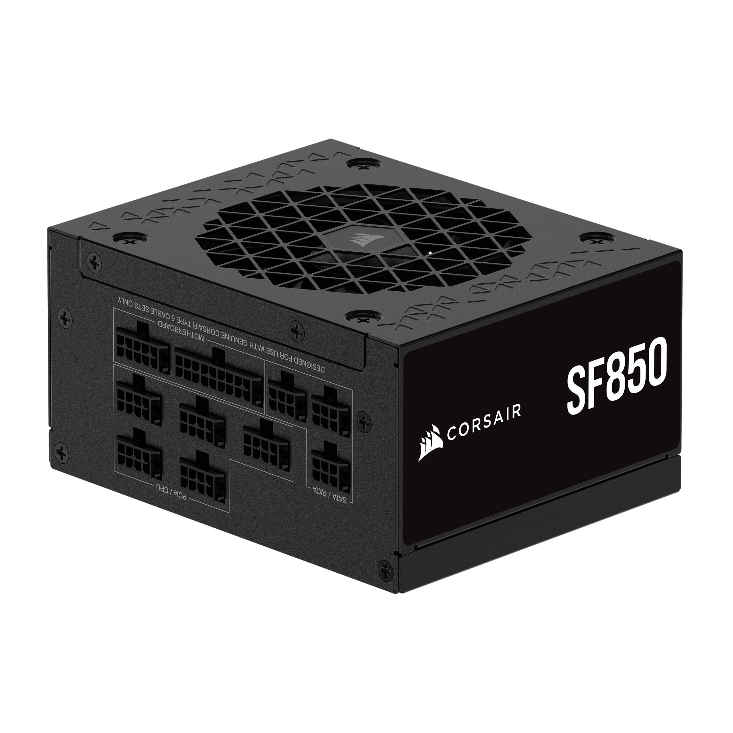 A large main feature product image of EX-DEMO Corsair SF850 - 850W Platinum SFX Modular PSU