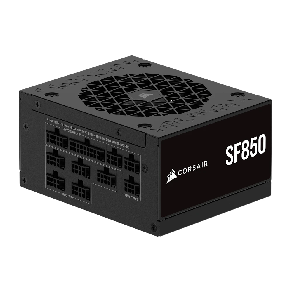 A large main feature product image of EX-DEMO Corsair SF850 - 850W Platinum SFX Modular PSU