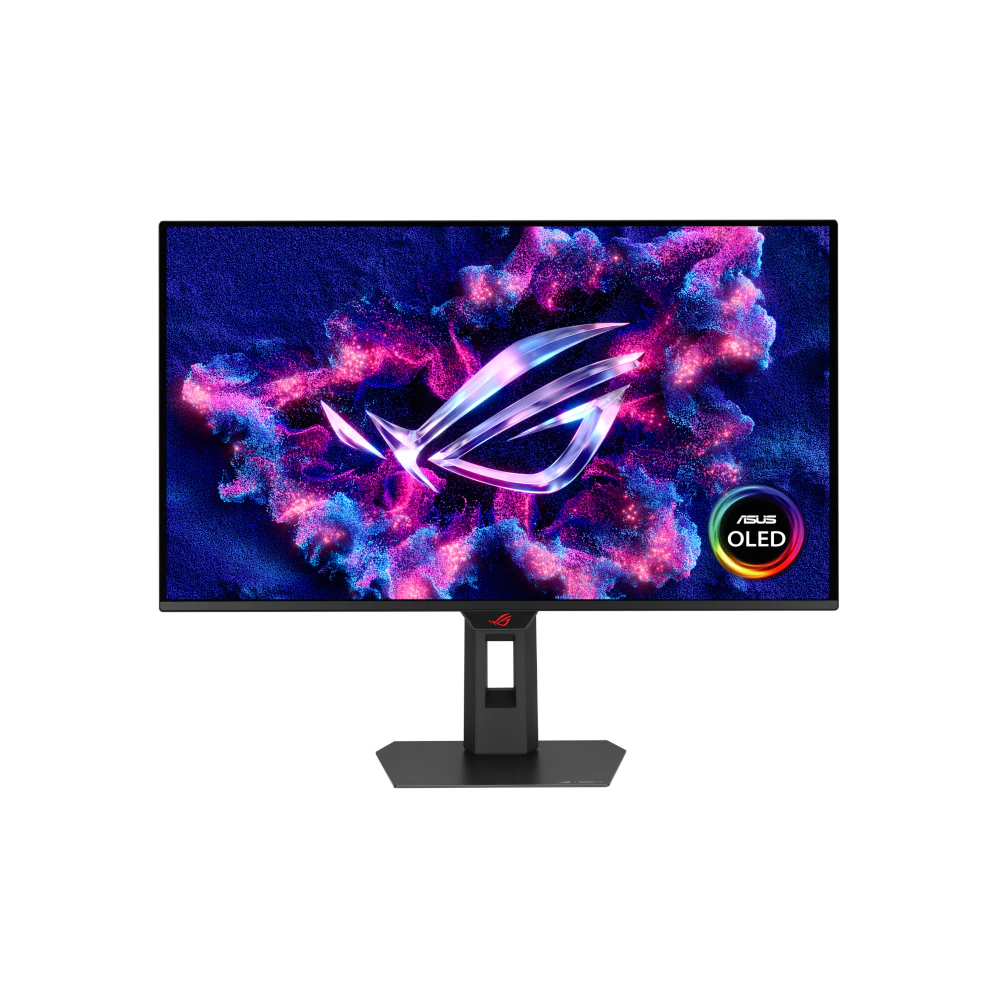 A large main feature product image of EX-DEMO ASUS ROG Strix OLED XG27ACDMS - 27" 1440p 280Hz 0..03ms Gaming Monitor