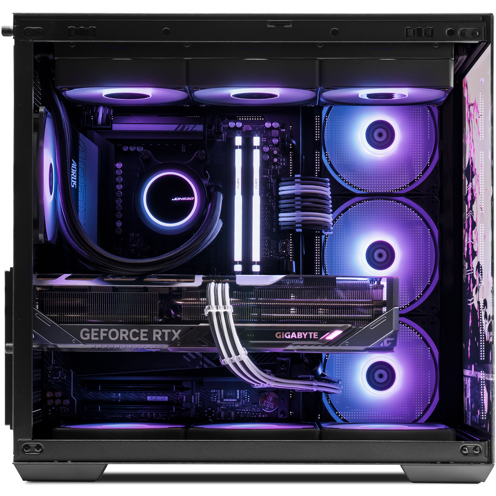 A large main feature product image of PLE Hakone RTX 5080 Prebuilt Ready To Go Gaming PC