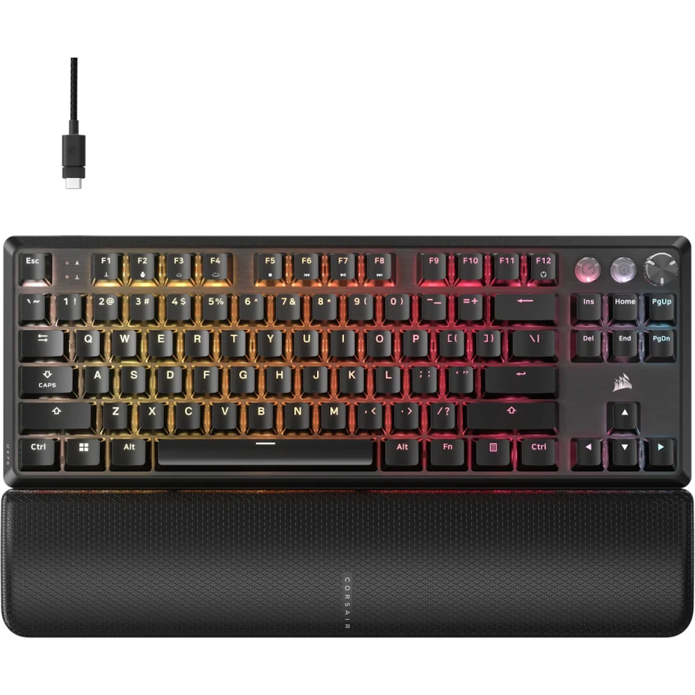 A large main feature product image of EX-DEMO Corsair K70 PRO TKL High-Performance Hall Effect Gaming Keyboard - Black (MGX V2 Switch)