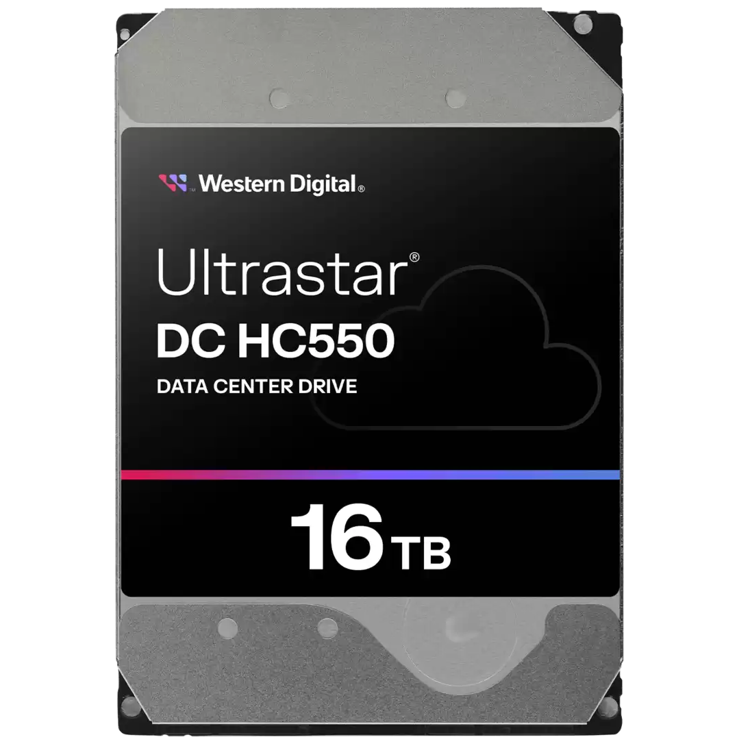 A large main feature product image of WD Ultrastar DC HC550 3.5" Enterprise HDD - 16TB 512MB