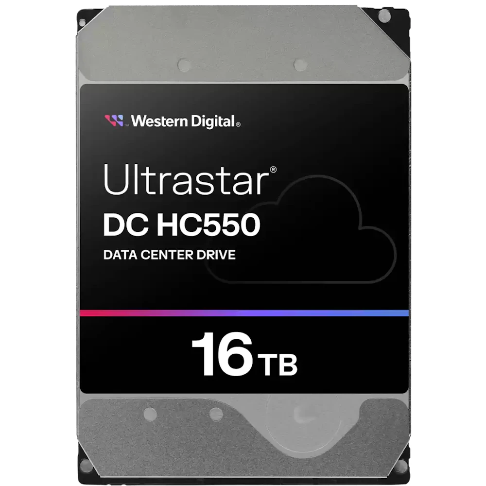A large main feature product image of WD Ultrastar DC HC550 3.5" Enterprise HDD - 16TB 512MB