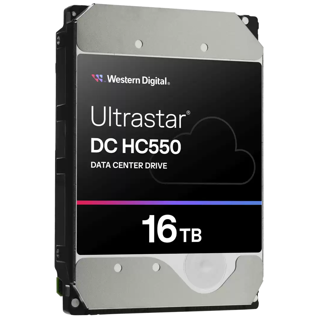 A large main feature product image of WD Ultrastar DC HC550 3.5" Enterprise HDD - 16TB 512MB