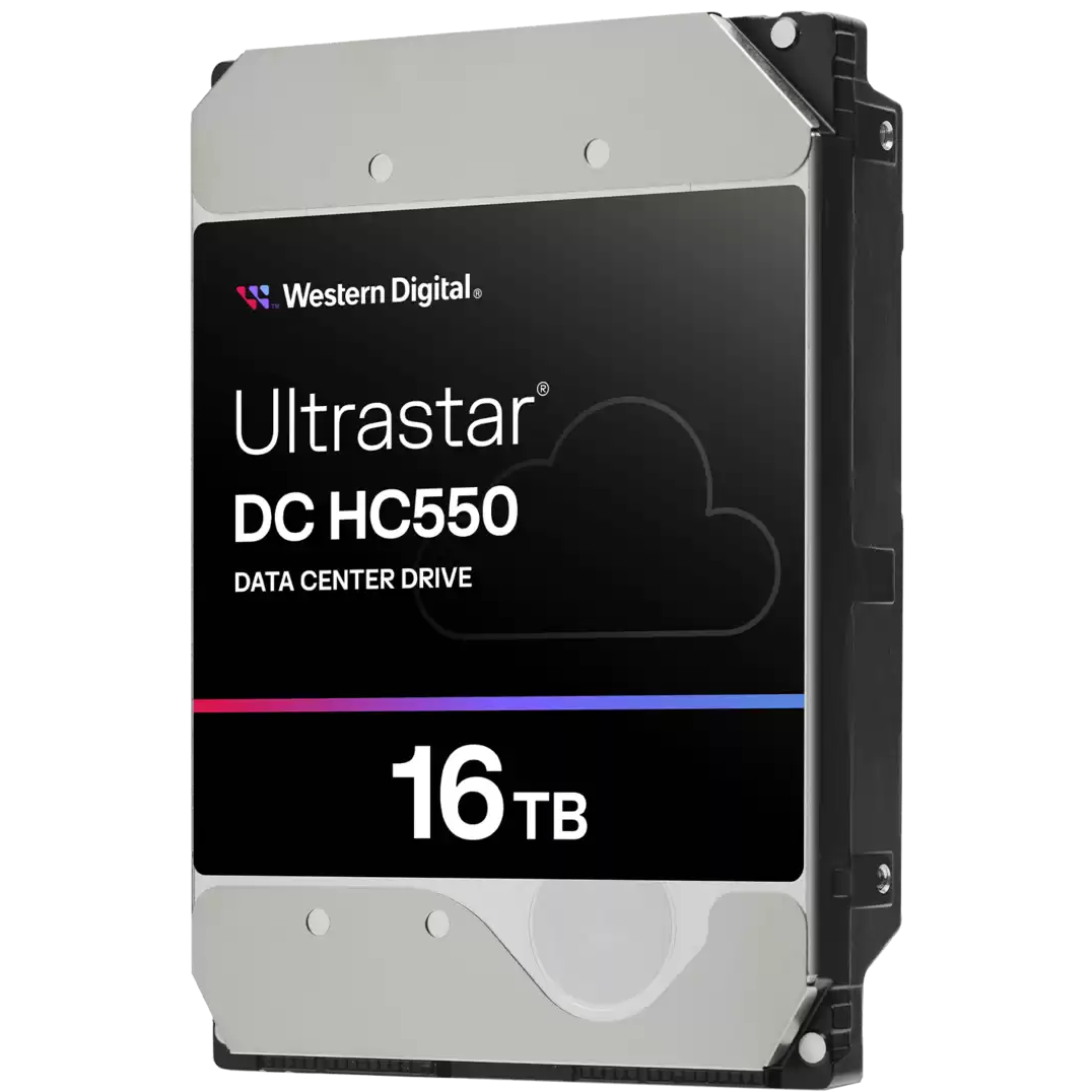 A large main feature product image of WD Ultrastar DC HC550 3.5" Enterprise HDD - 16TB 512MB