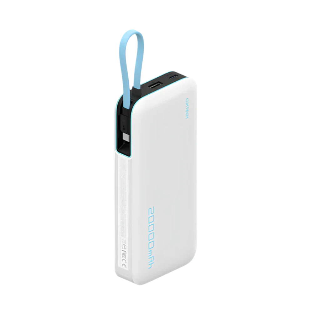 A large main feature product image of Cuktech PB200N CP25 45W 20000mAh Power Bank - White