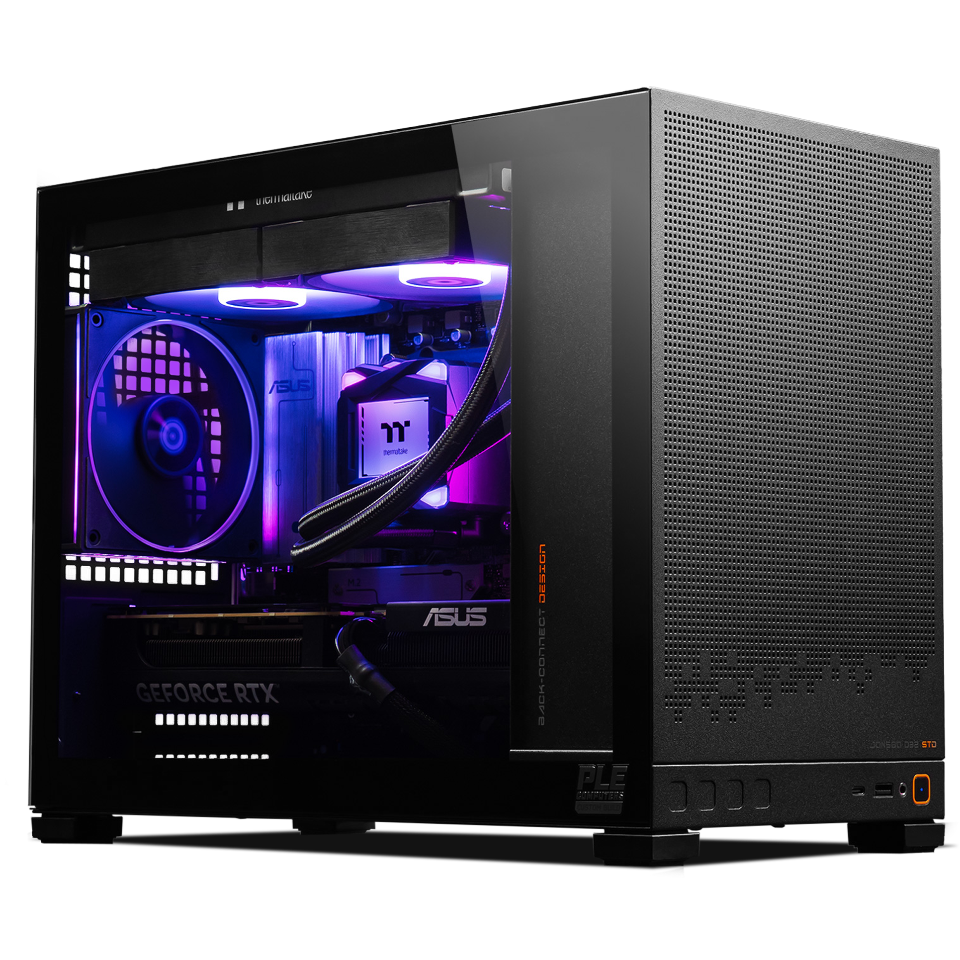 A large main feature product image of PLE Pulse RTX 5070 Prebuilt Ready To Go Gaming PC
